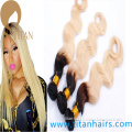 Brazilian\Peruvian\Malaysian Remy #1bt613 Ombre Blonde Hair Extension